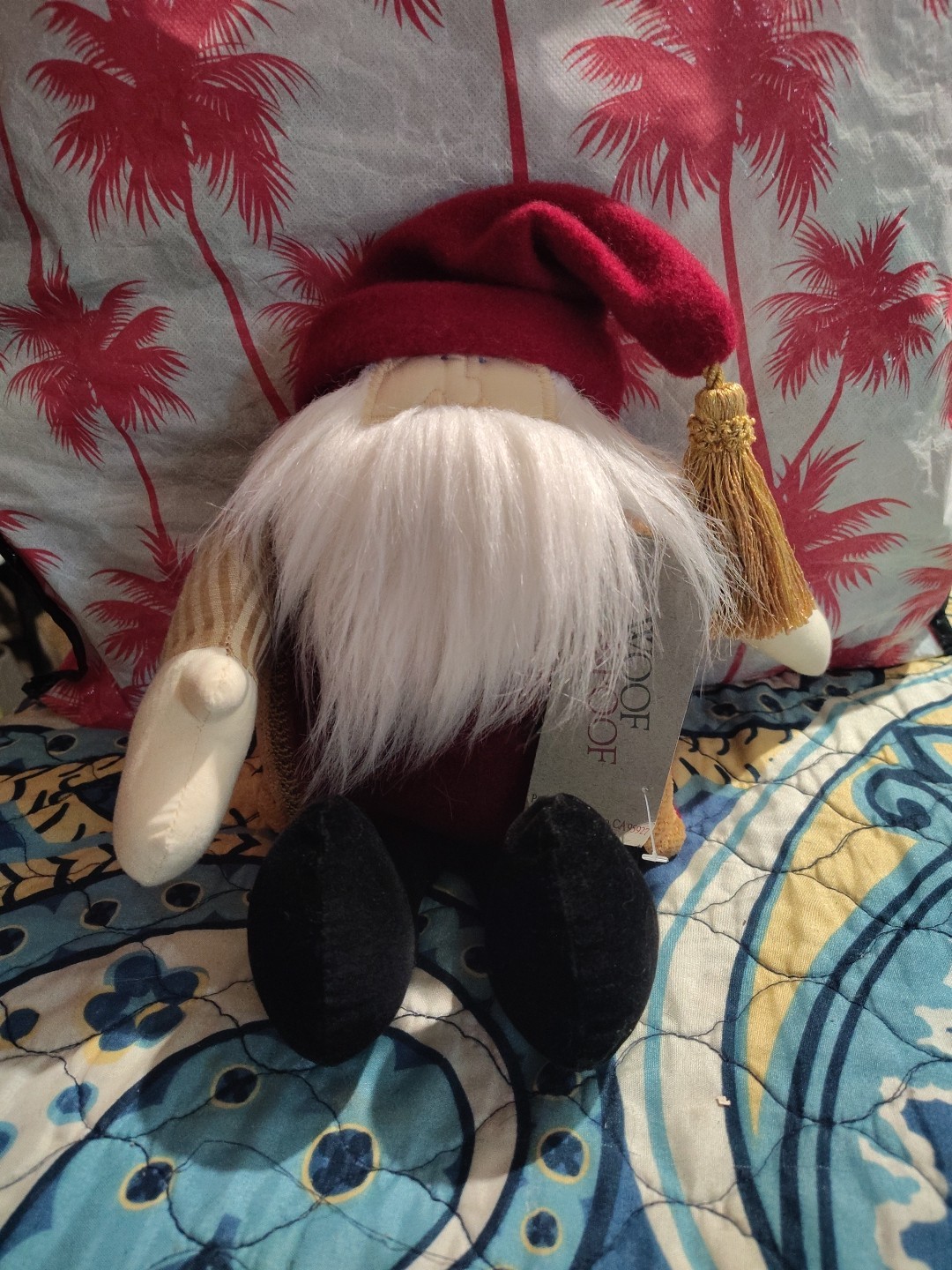 Vintage Woof N Poof Plush Santa Music Box HOLIDAY By JACKIE HEADLEY TESTED WORKS