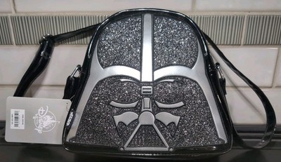 Disney Store Star Wars DARTH VADER Crossbody Bag Purse black patent, GLITTER NWT