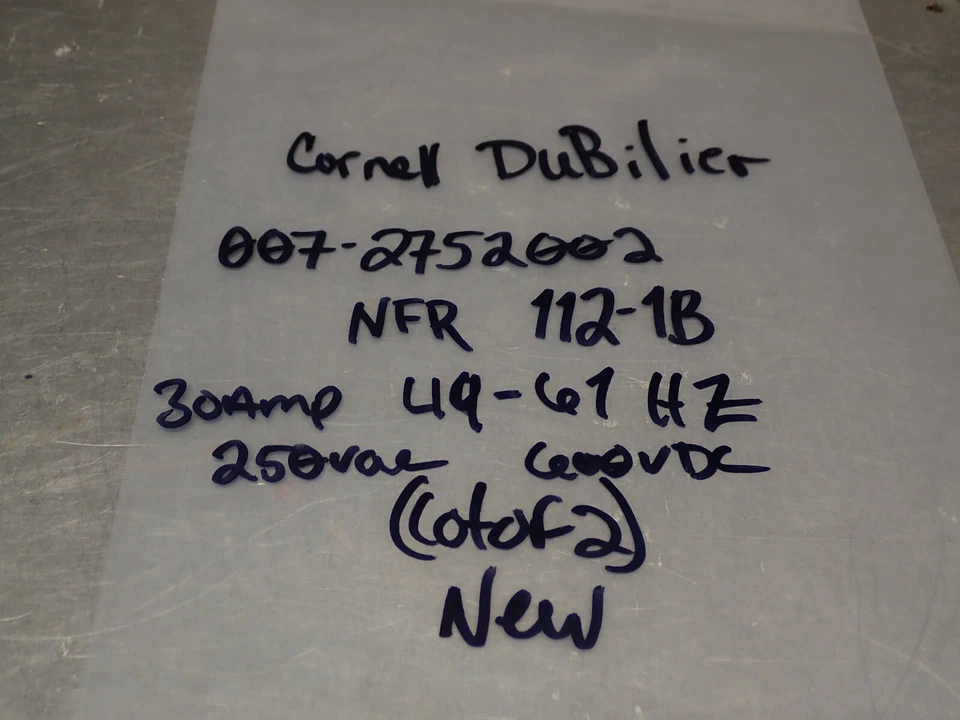 Cornell Dubilier 007-2752002 NFR 112-1B 30A 49-61Hz 250VAC 600VDC Nuevo (Lote de 2) Foto 2 de 4