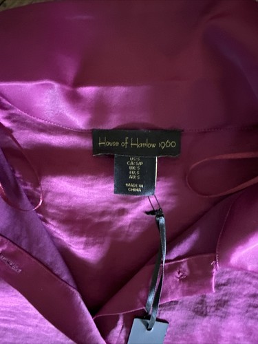 House Of Harlow 1960 Two Pieces Set Luxe Satin Shorts Top Burgundy Red Sz S - Picture 4 of 8