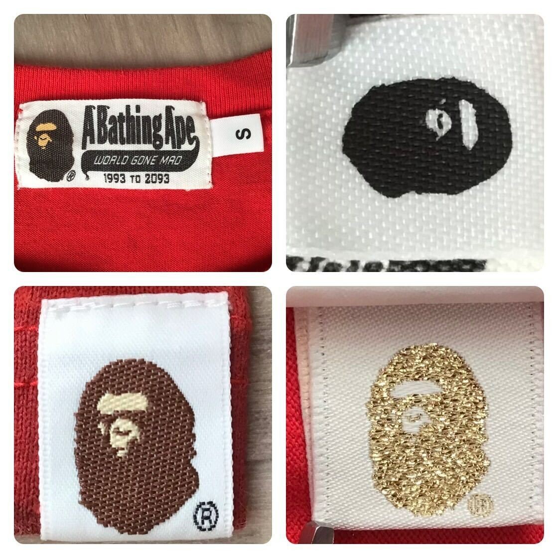 BAPE Red camo shark T-shirt A Bathing Ape Size S | eBay