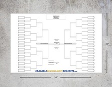 22 x 34 64 PLAYER CORNHOLE SINGLE ELIMINATION TOURNAMENT BRACKET CHART-BLINDDRAW
