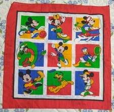 Vintage Disney Mickey Donald Goofy Minnie Pluto Sports Bandana Scarf USA