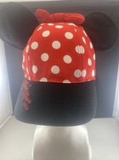 Disney Parks Minnie Mouse Ear Polka Dot Bow Baseball Cap Hat - Youth Size