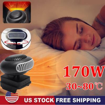 #ad Small Space Heater 170W 2 Gears 18V Battery Operated Electric Fan Heater $15.99