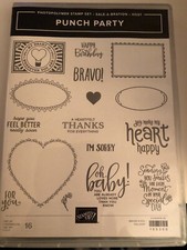 STAMPIN' UP "PUNCH PARTY" STAMP SET, SALE-A-BRATION, COORDINATES W/ PUNCHES