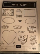 STAMPIN' UP! "PUNCH PARTY" STAMP SET, SALE-A-BRATION, COORDINATES W/ PUNCHES
