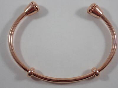 LINKS OF LONDON 925 STERLING SILVER AMULET CUFF 18K RGV LARGE CHARM BRACELET