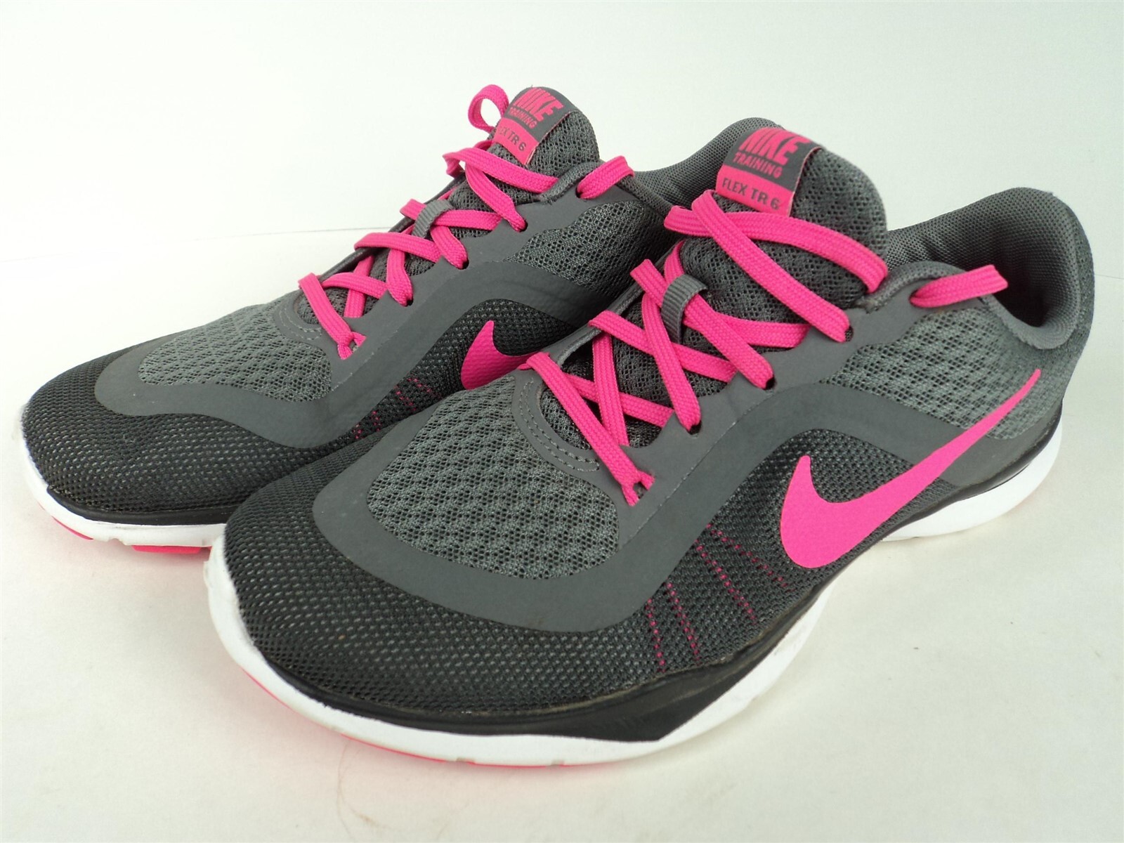 Women's Nike Flex TR Black Gray Pink 831217-003 Running Shoes SZ