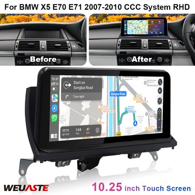 For BMW X5 E70 E71 2007-2010 CCC RHD 10.25 inch Car Linux Screen Navi Wifi Radio