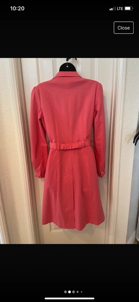 Chaqueta Abrigo BETH BOWLEY Larga Roja Naranja Forrada a Lunares Talla 6 Foto 2 de 4