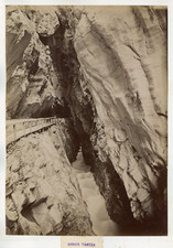 Switzerland, Bad Ragaz, Tamina Gorge, General View Vintage Albumen Print Tira