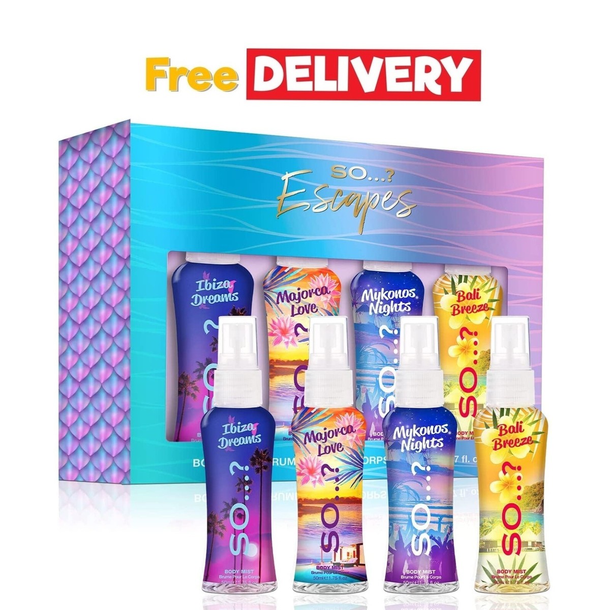 So…? Escapes Womens Gift Set, with Ibiza Dream, Bali Breeze