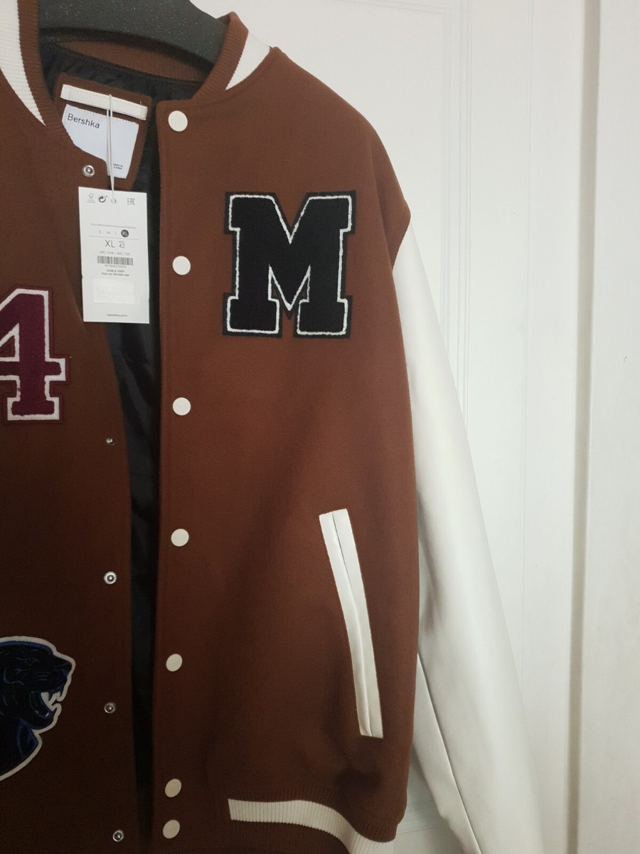Varsity Jacket Cazadora Marron Bershka Bershka Cazadora Bomber