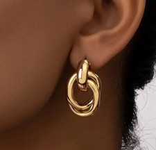 Chunky Gold Knot Statement Earrings
