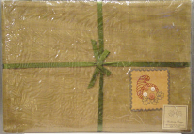 WOODBRIDGE DESIGN THANKSGIVIING CORNUCOPIA SET OF 4 PLACEMATS 13'' X 19'' NEW