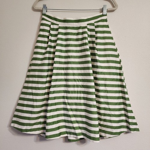 Modcloth Women Skirt A Line Pleated,M, Striped Strech, Zip, Hook Loop, Classic - Picture 4 of 15