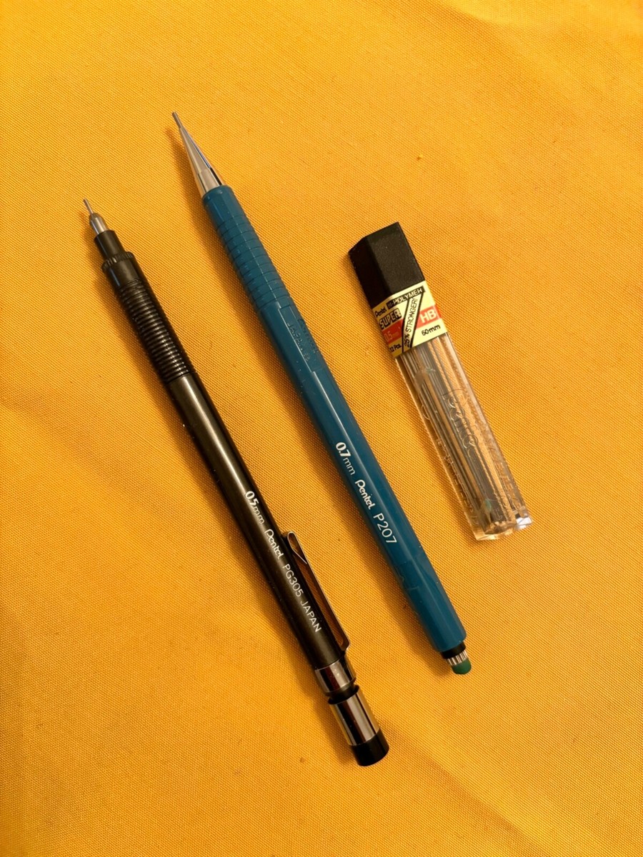 Vintage PENTEL 0.5mm / 0.7mm mechanical pencils P207 / PG305 Japan