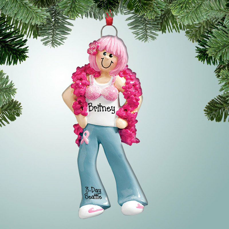 Cancer Walk Personalized Christmas Tree Ornament