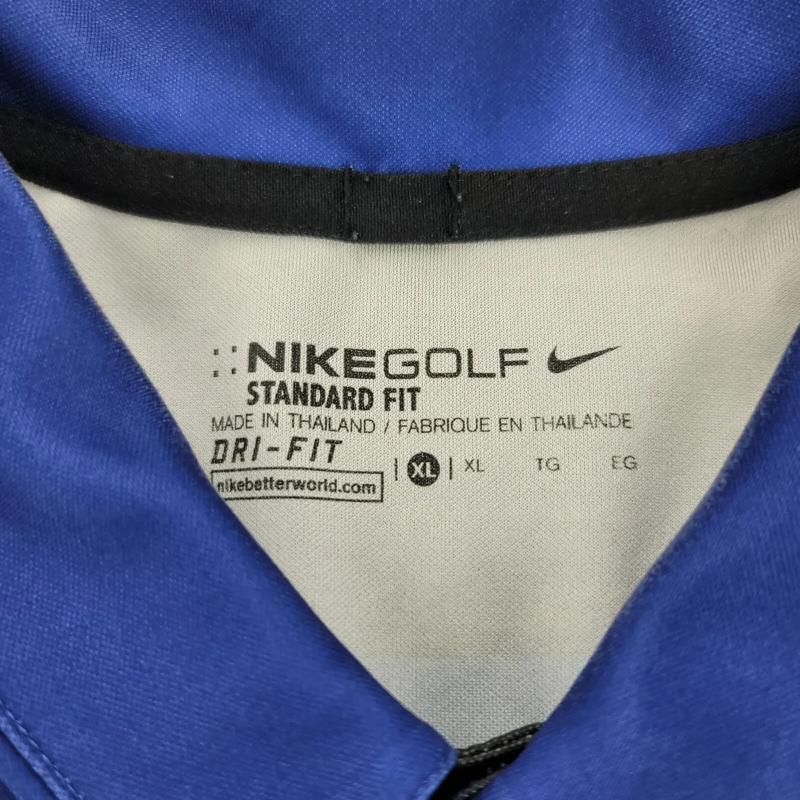 Nike golf Shirt Mens XL Blue Striped Polo Outdoors Casual Swoosh Stardard Fit thumbnail 6