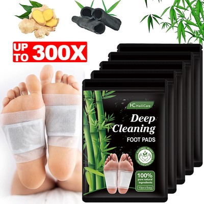 300-10Stk Entgiftungspflaster Fusspflaster Detox Pflaster Bambus Foot Patch Pads