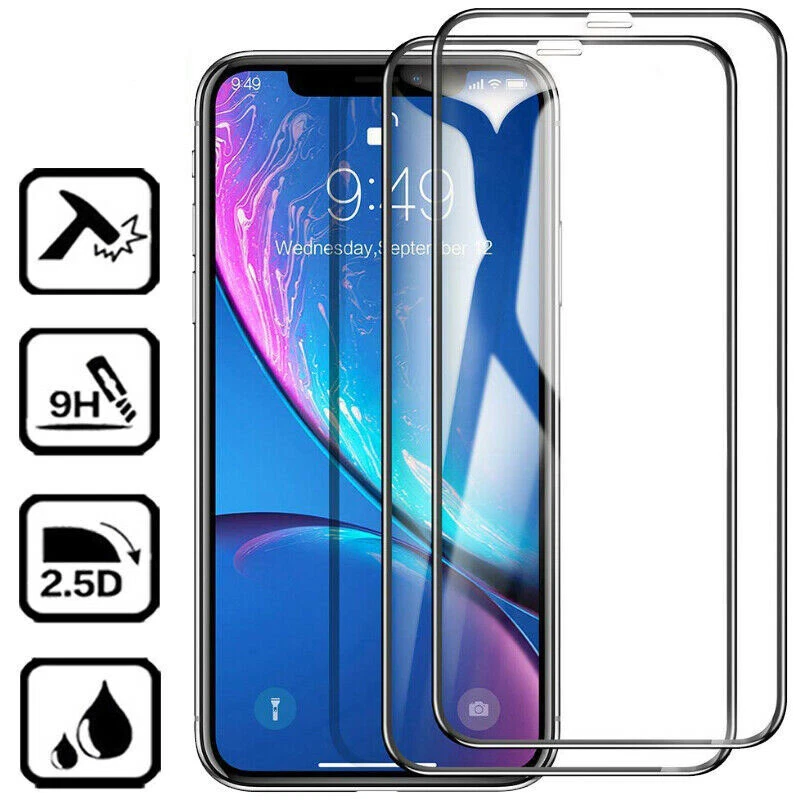 For iPhone 6-11 Pro Max Full Coverage Tempered Glass Screen Protector Clear - Image 2 of 4