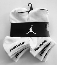 NIKE MJ Jordan Jumpman Dri-Fit No Show Socks - White 6 Pairs Boys / Youth 3Y- 5Y
