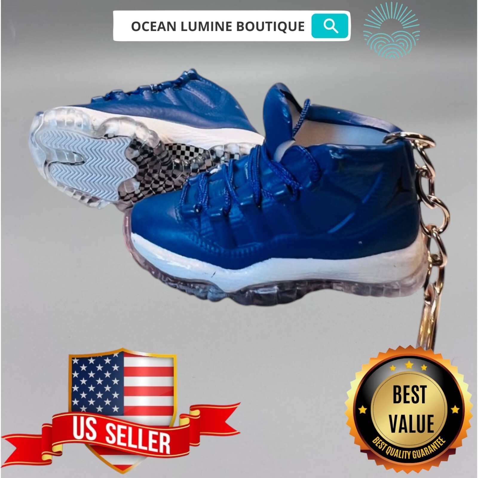 Air Jordan 3D Mini Sneaker Keychain, Shoe Keyring Shoe Box, Display Box Option