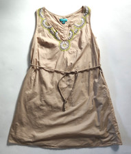 CALYPSO ST. BARTH FOR TARGET Beige Beaded Belted Pockets Dress ~ Women's XS