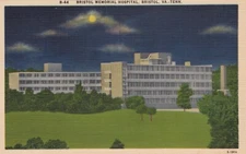 Bristol Memorial Hospital Bristol Virginia - Tennessee Vintage Linen Postcard