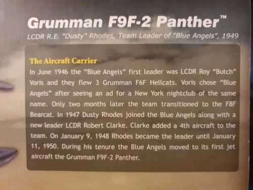 Hobbymaster Air Power Grumman F9F-2 Panther "Dusty" Rhodes "Blue Angels" HA2704 - Foto 3 di 3