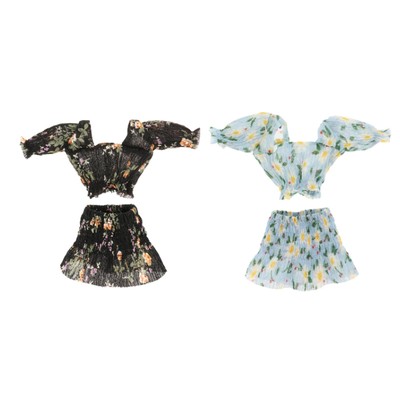 1:6 Damen Kurzarm Kleidung Blumenmuster Cosplay Figuren Kleidung für