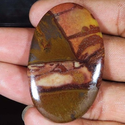 Natürlich Bild Jaspis Oval Cabochonschliff Lose Edelstein 100.80 Cts. (32 x 51 X