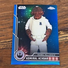 Admiral Ackbar 2023 Topps Chrome Star Wars BLUE 121/150 Refractor Card 47