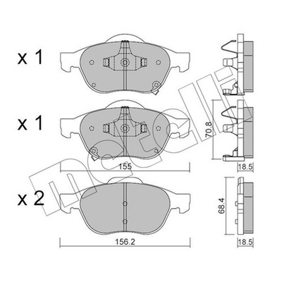   METELLI BREMSBELAGSATZ SCHEIBENBREMSE VORNE 0446505050 NEU DE STOCK