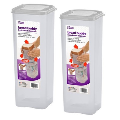 Buddeez Bread Buddy Airtight Bread Storage Container- Slice by Slice Dispensi...