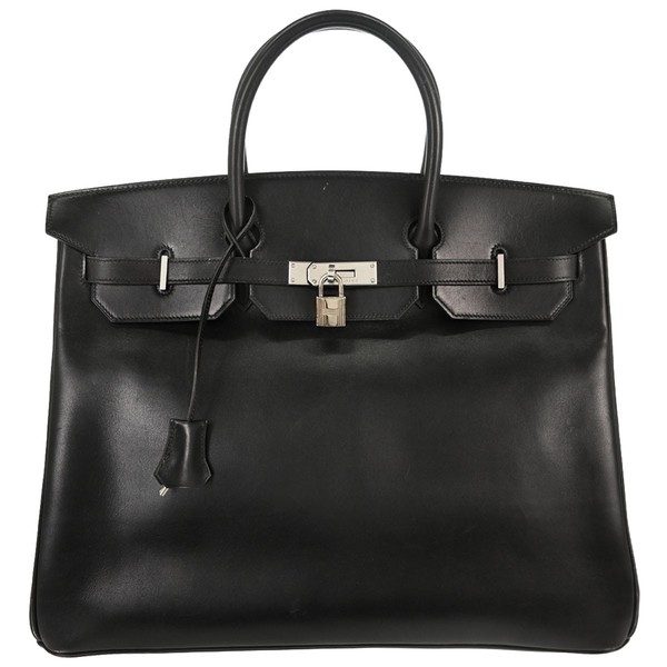 Hermes Black Box Calf Birkin 40 Handbag □D 45 189200