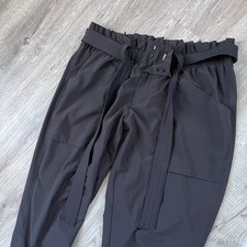 Athleta Skyline Pant Women's 10p 10 petite Black Stretch Tie Waist 305514