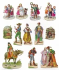 K19 - PEOPLE - 12 ASSORTED DIECUT VICTORIAN SCRAPS Largest 3.75in (9.5cm) high