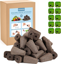 50 Pack Square Seed Starter Pods for Indoor Hydroponics Growing System, 50Pcs Sq 0.52 per gallon