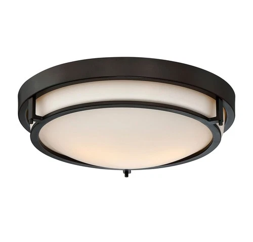 Meridian M60019 2 Light 13"W Flush Mount Bowl Ceiling Fixture - Bronze - Picture 7 of 12