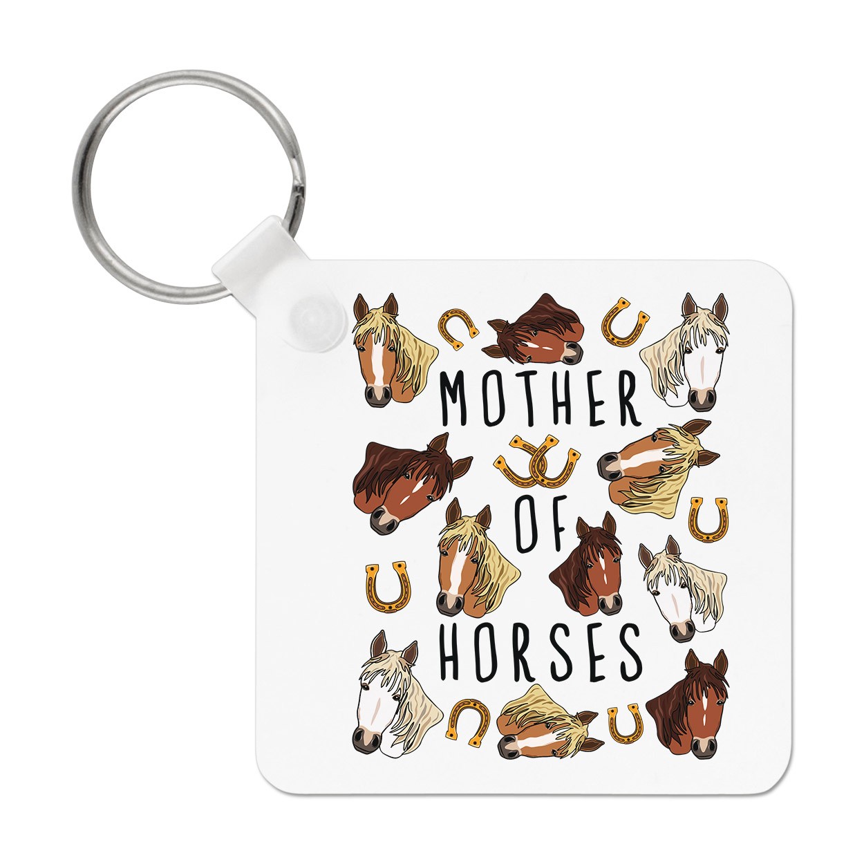 Mother Of Horses Keyring Key Chain Crazy Lady Man Animal Lover Funny