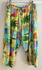 Vintage Jams World Sunnyvale Print Crop Pants Size XL