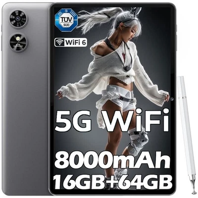OUKITEL OT6 WiFi Tablets 8000mAh 12GB+64GB/1TB 10.1 Zoll Android Tablet - Grau