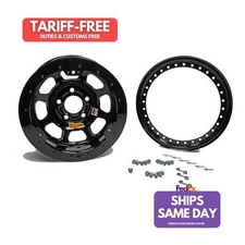 Aero Race ARW53-184710B Powder Coated Black Steel 15 Inch Wheel Rim 5x4.75 15x8 