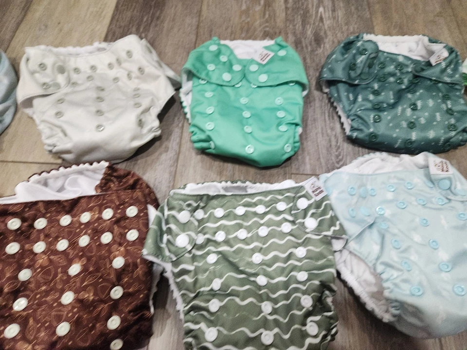 Mama Koala лот из 10 многоразовых тканевых подгузников-10 вставок один размер унисекс новый - Изображение 3 из 4