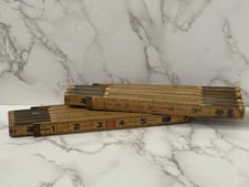 VTG Lot of 2 Lufkin Extension Rules X46 Folding Wood 72" 6' Ruler