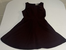 Monteau Women Small Burgundy Fit & Flare Skater Dress Cocktail Party Lined