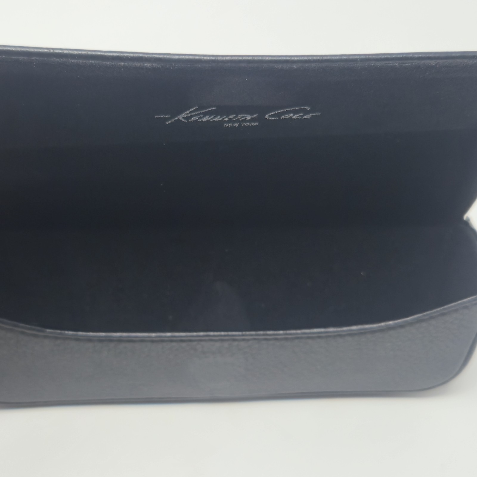 KENNETH COLE Black Leather Glasses Case Semi-Hard Case Magnetic Closure image 6