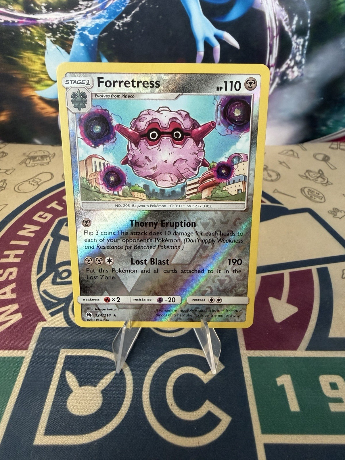 Reverse Holo Forretress 124/214 Rare Lost Thunder Pokemon TCG